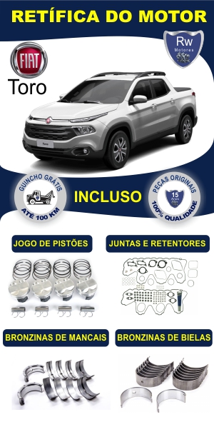 Retífica de motor Fiat Toro peças originais pacote completo Rw motores